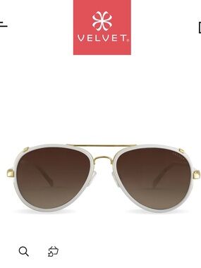 Velvet Eyewear White Aviator Sunglasses